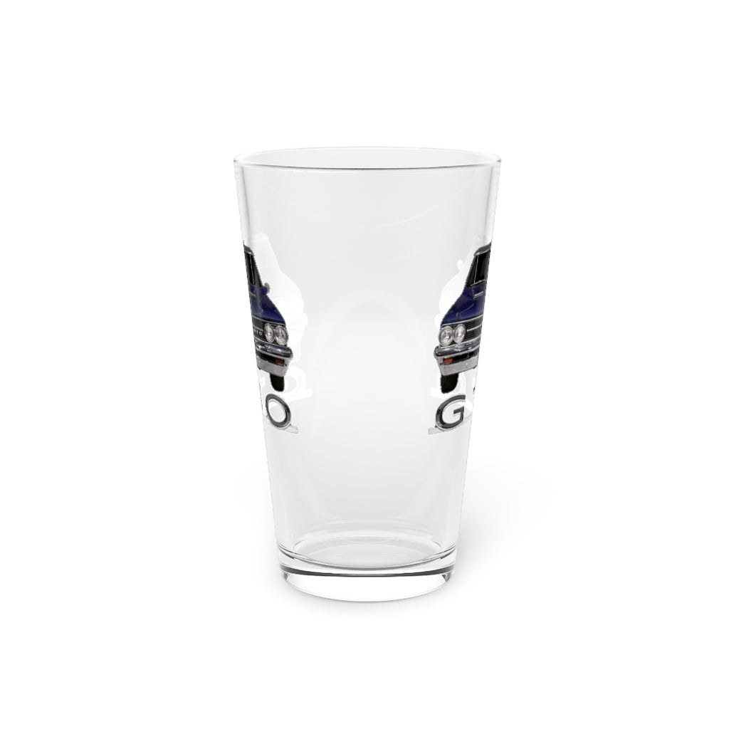 Navy 1964 Pontiac GTO Classic Muscle Car Guy Gift,lover,Camaro,corvette,charger,challenger,hot rod,Chevrolet Pint Glass, 16oz