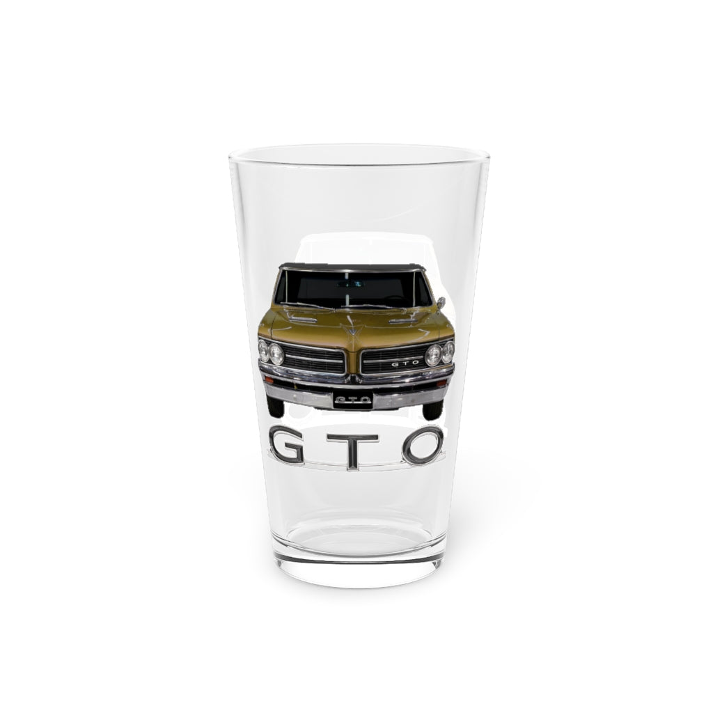 Gold brown 1964 Pontiac GTO Classic Muscle Car Guy Gift,lover,Camaro,corvette,charger,challenger,hot rod,Chevrolet Pint Glass, 16oz