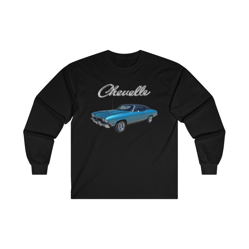 1968 Chevelle Tripolli Turquoise SS 396 Long Sleeve T-Shirt Car Guy Gift,lover,Camaro,firebird,nova,corvette,classic,hot rod,Chevrolet,chevy