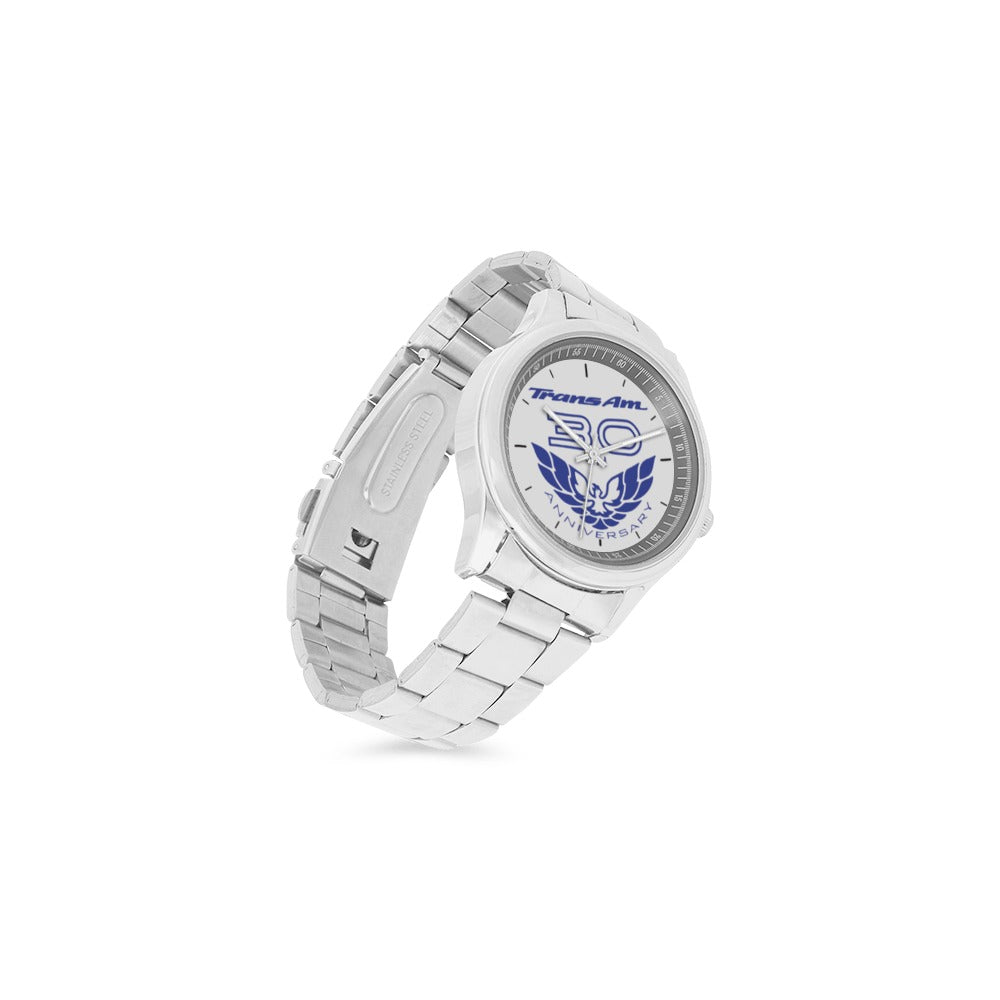 30th anniversary Trans Am TransAm Firebird Blue white Men's Stainless Steel Watch