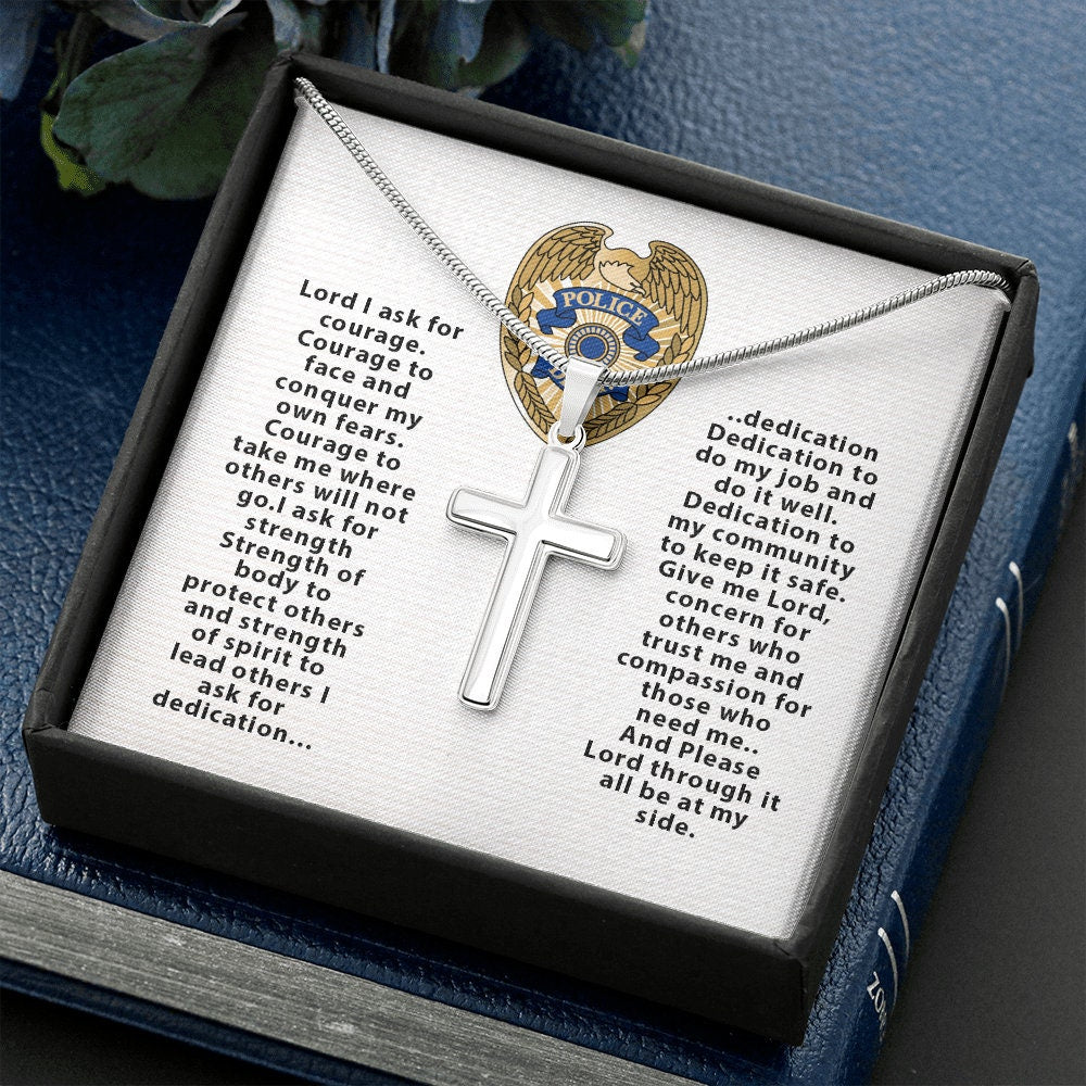 Police Officer Prayer Cross, Police Officer Gift, Gift fro Police Officer, Thin Blue Line Gift, Police office Husband, Christmas Gift