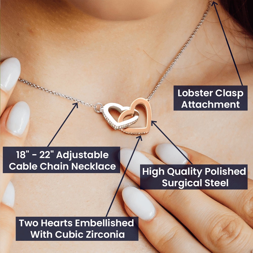 Badass Daughter Interlocking Hearts Necklace Gift for Her