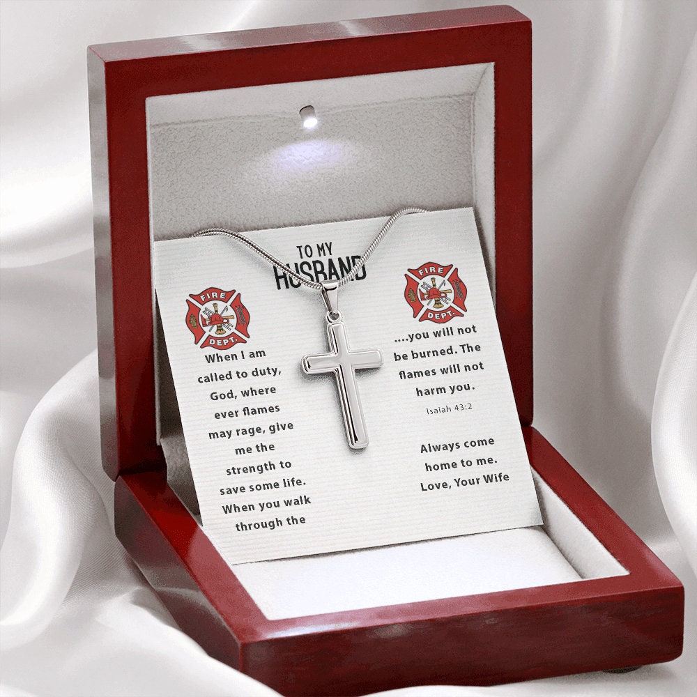 Firefighters Prayer Necklace,Firefighter, Fireman Graduation, Always Come Home To Me, Gift