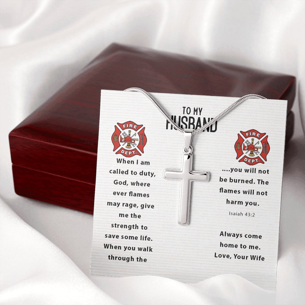 14K White Gold Reversible Fire Department Shield Pendant Charm Necklace  Career Professional Firefighter: 31922270142533