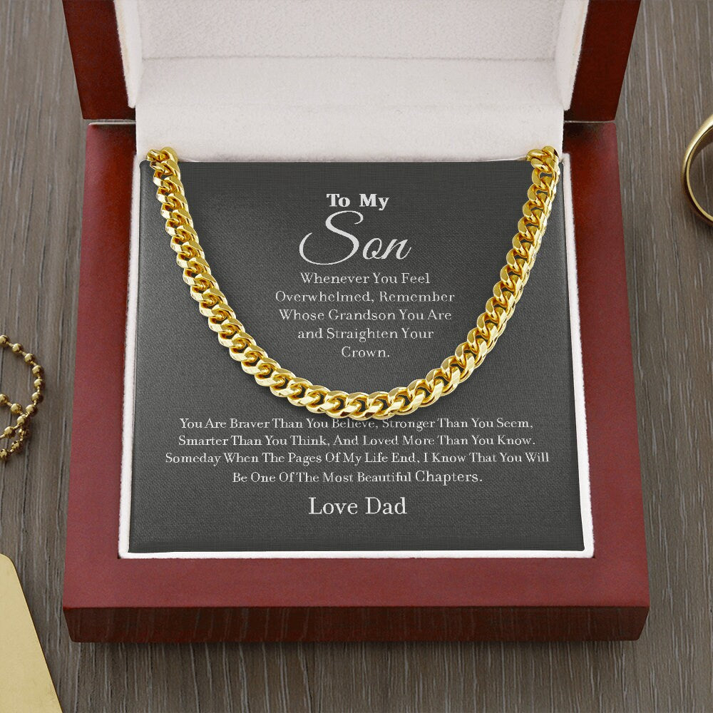 To My Son - Strong Heart - Cuban Link Chain - Gift