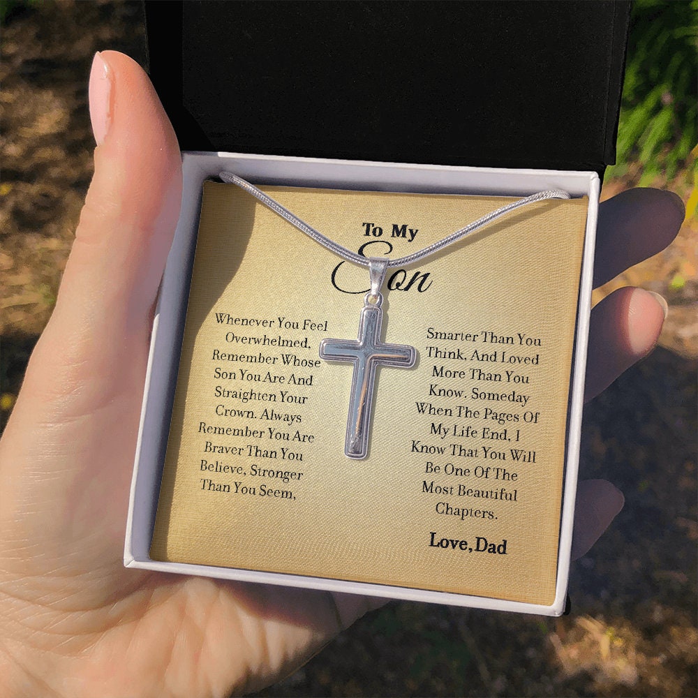 To My Son - Cross Gift Necklace - From Dad