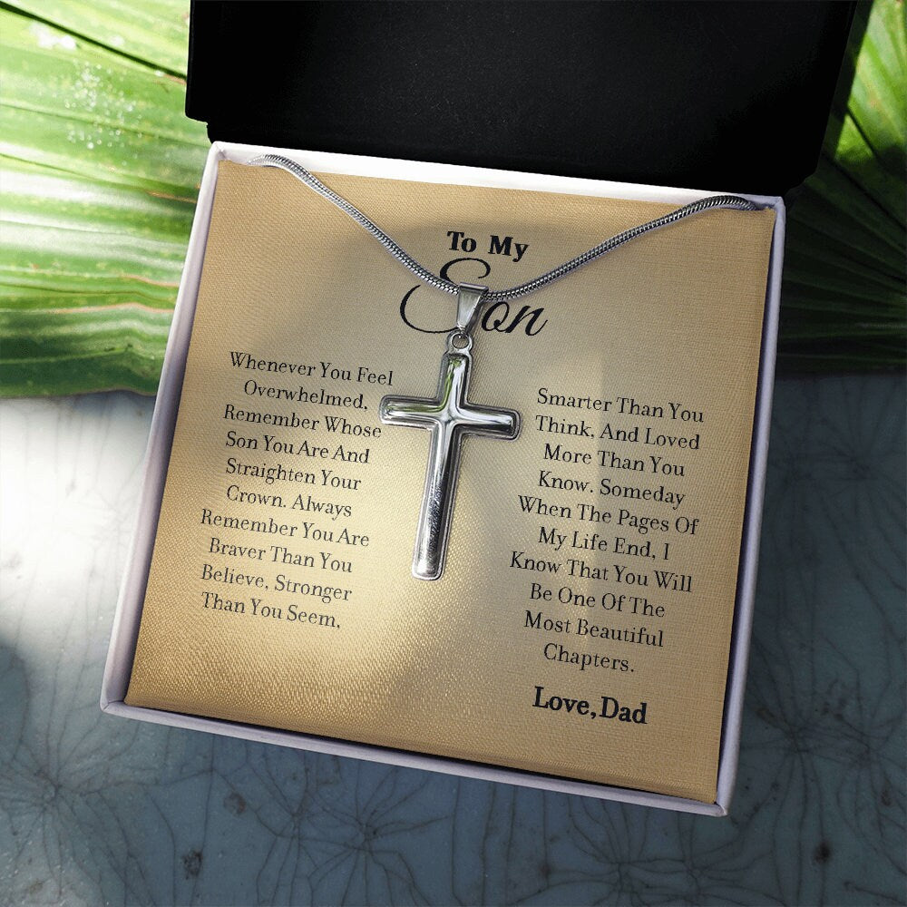 To My Son - Cross Gift Necklace - From Dad