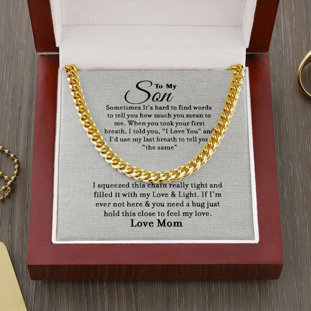 To My Son - Love & Light - Cuban Link Chain