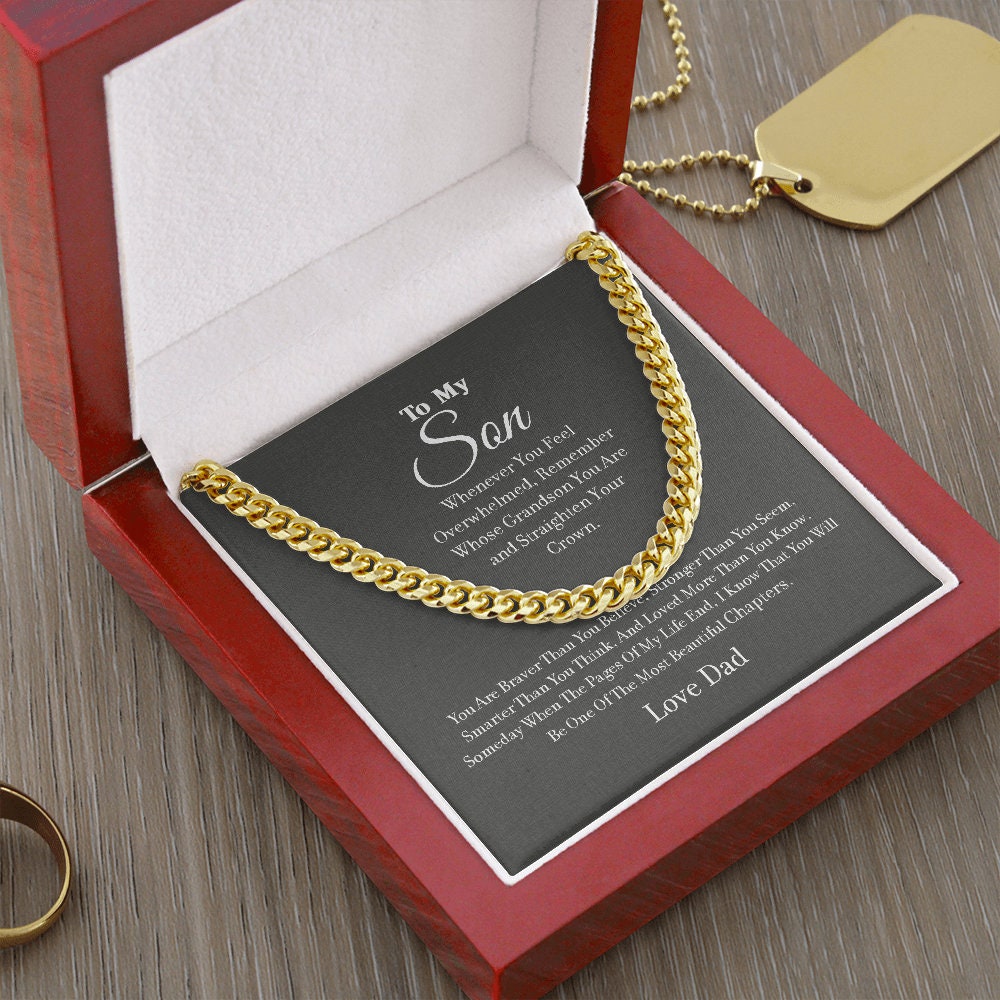 To My Son - Strong Heart - Cuban Link Chain - Gift
