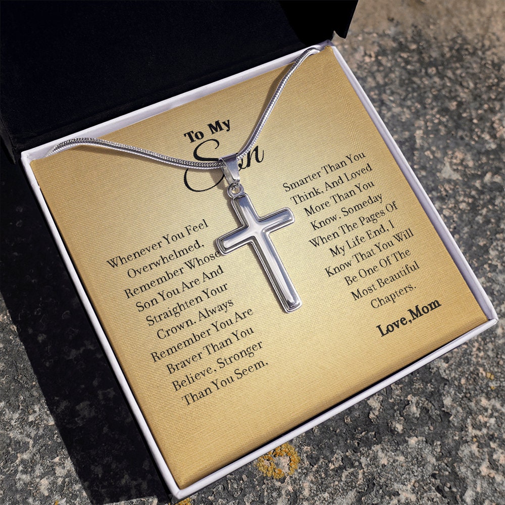 To My Son - Cross Gift Necklace - From Mom