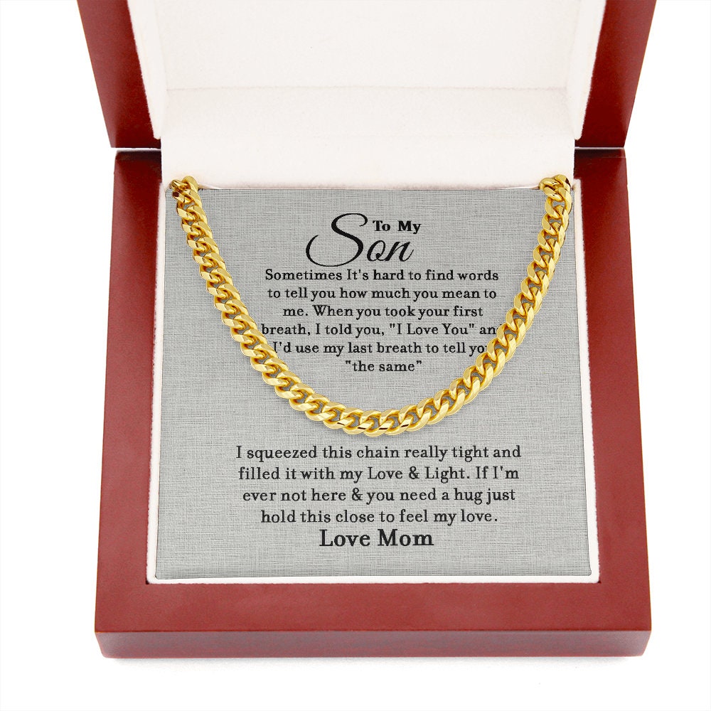 To My Son - Love & Light - Cuban Link Chain