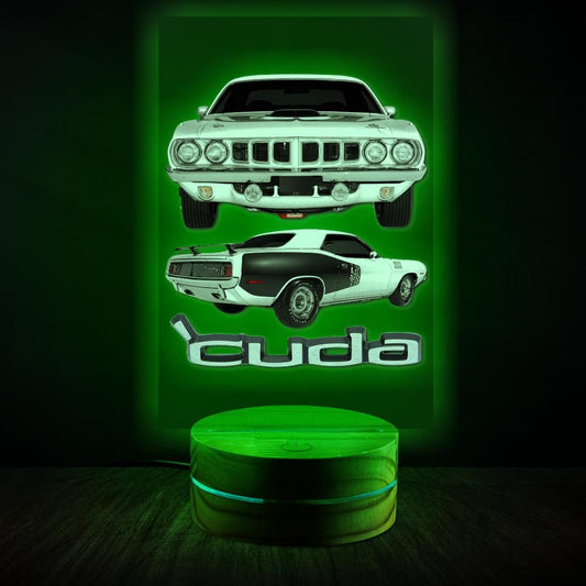 Cuda Barricuda Night Light Table Lamp Car Gift,Dad,Mom