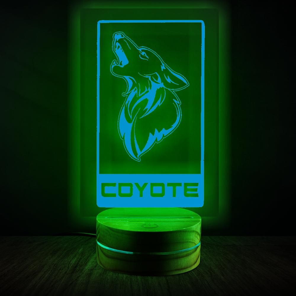 Blue Coyote Night Light Table Lamp Car Gift,Dad,Mom